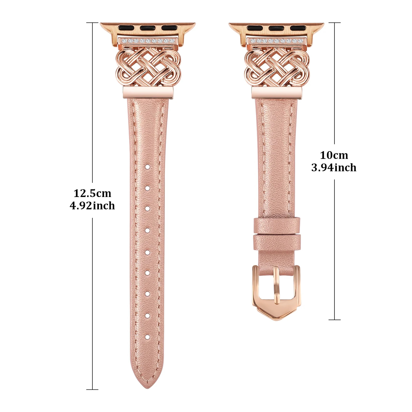 Jeweled Knot Leather Apple Watch Band